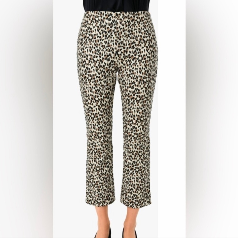 NEW Tuckernuck Cropped Leopard Print Pants Womens S Small Business Casual Preppy